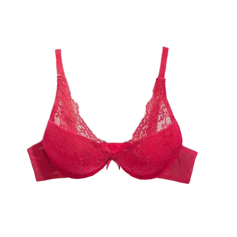 The Little Bra Company, Lucia Bra, Size 28C, Red Lace,  Quiet Luxury